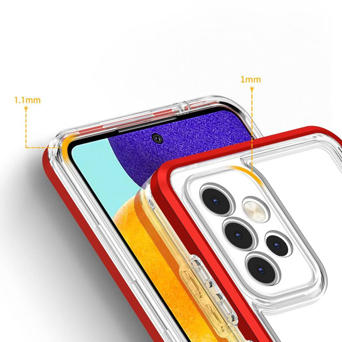 Etui Clear 3in1 etui do Samsung Galaxy A73 żelowy pokrowiec z ramką czerwony
