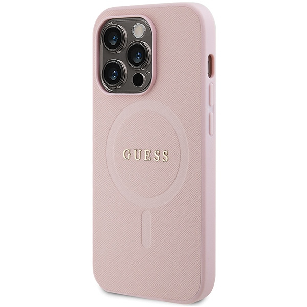 Etui Guess GUHMP13XPSAHMCP iPhone 13 Pro Max 6,7" różowy/pink hardcase Saffiano MagSafe Case