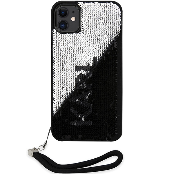 Etui Karl Lagerfeld KLHCN61PSQRKS iPhone 11  6,1" srebrny/silver hardcase Sequins Cord Case