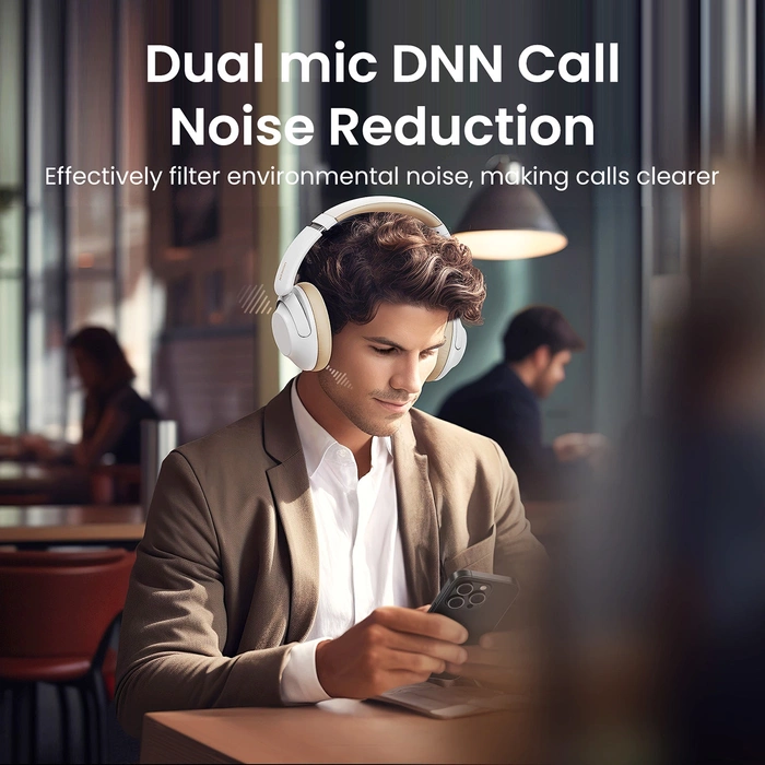 Słuchawki bezprzewodowe Ugreen HP202 HiTune Max5 nauszne z hybrydową redukcją szumów ANC - białe