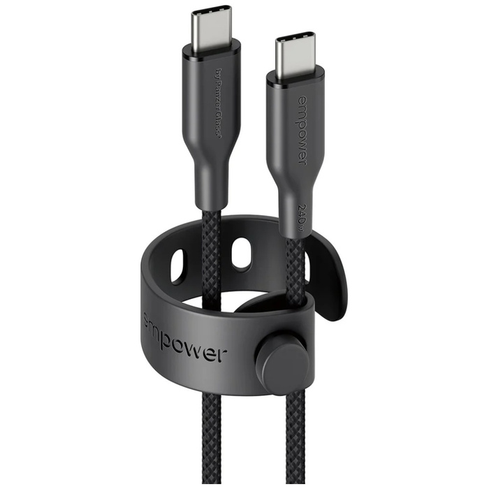 Kabel empower by PanzerGlass Racing 240W USB-C do USB-C 1.2m czarny