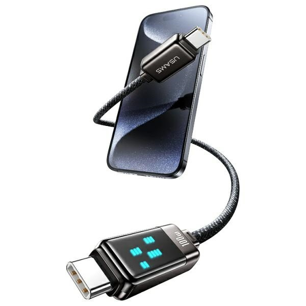 USAMS Kabel USB-C na USB-C 100W 1,2m      Zinc Alloy Fast Charging Data Cable Meteor Series SJ744USB01 (US-SJ744)