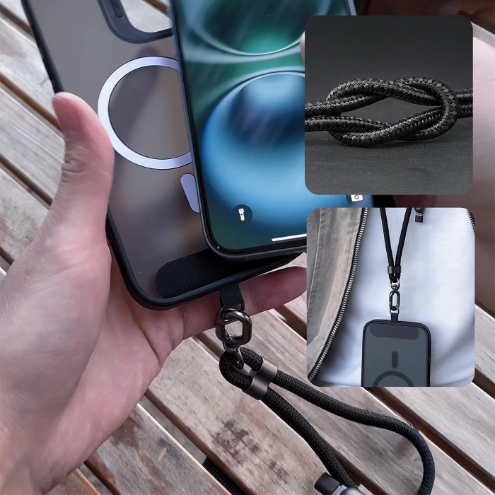 Kabel 4w1 / smycz Dudao L20MAX USB-A / USB-C / Lightning PD QC 65W 1.5m - czarny