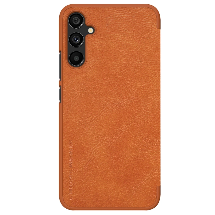 Skórzane etui do Samsung Galaxy A34 5G z klapką portfel Nillkin Qin Leather - brązowe