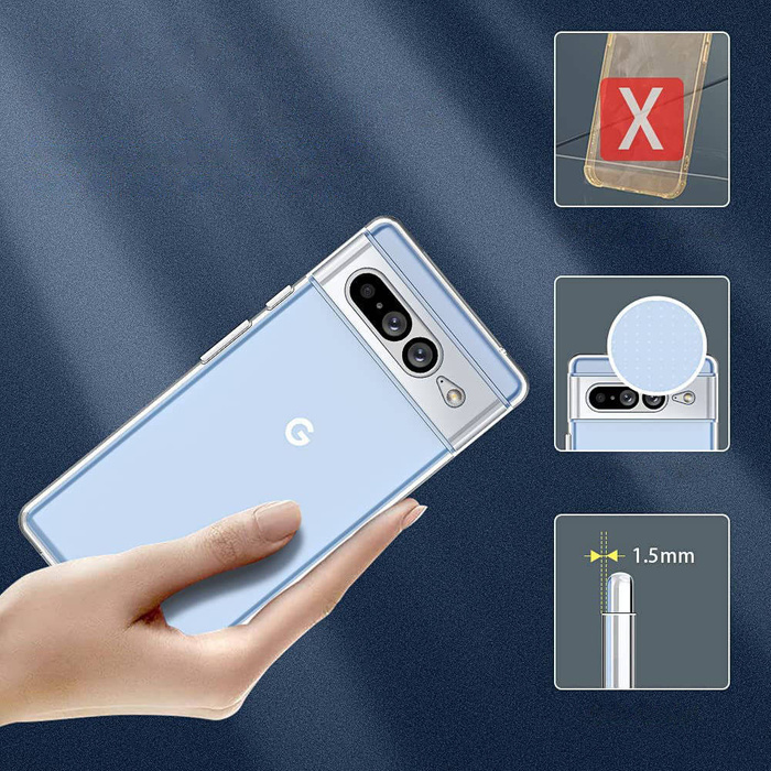Ultra Clear 0.5mm etui Google Pixel 7 Pro żelowy pokrowiec na tył plecki przezroczysty