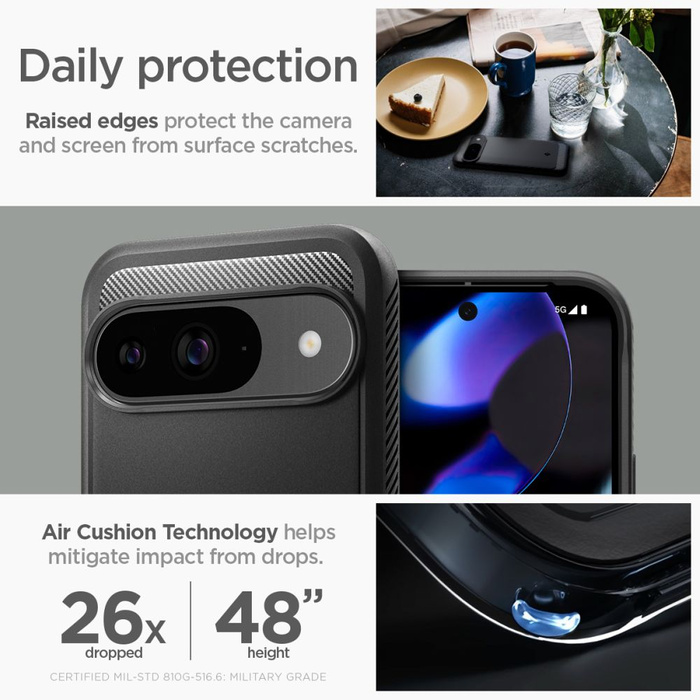 Etui SPIGEN RUGGED ARMOR GOOGLE PIXEL 9 / 9 PRO MATTE BLACK