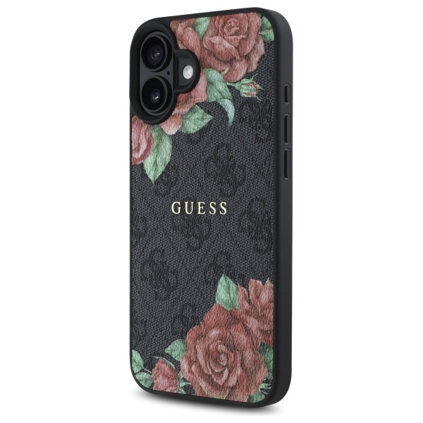 Guess GUHMP16SP4ROPEMCK iPhone 16 6.1"    czarny/black hardcase 4G Flowers Print MagSafe