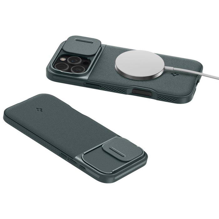 ETUI SPIGEN OPTIK ARMOR MAG MAGSAFE IPHONE 16 PRO ABYSS GREEN