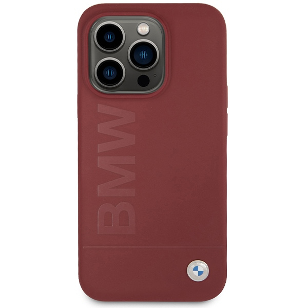 Etui Bmw Bmhmp15lslblre Iphone 15 Pro 6.1" Czerwony/red Hardcase Silicone Big Logo Magsafe Case
