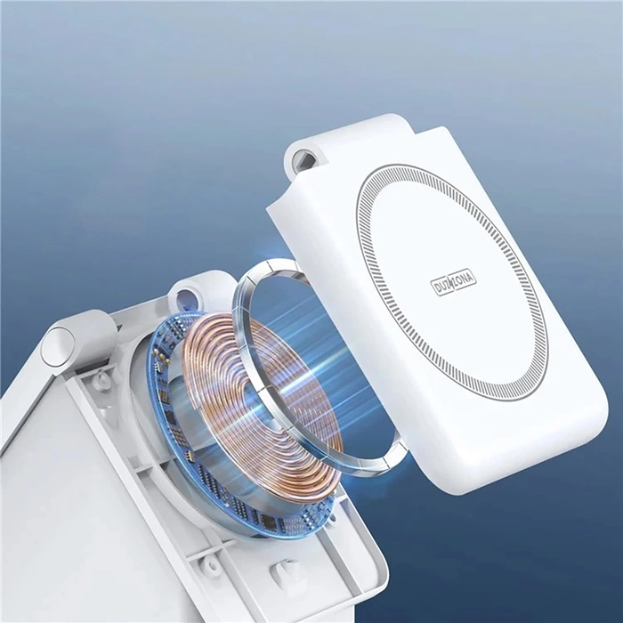 DUZZONA W20 - ładowarka indukcyjna z lampką 4w1 kompatybilna z MagSafe 15W biała