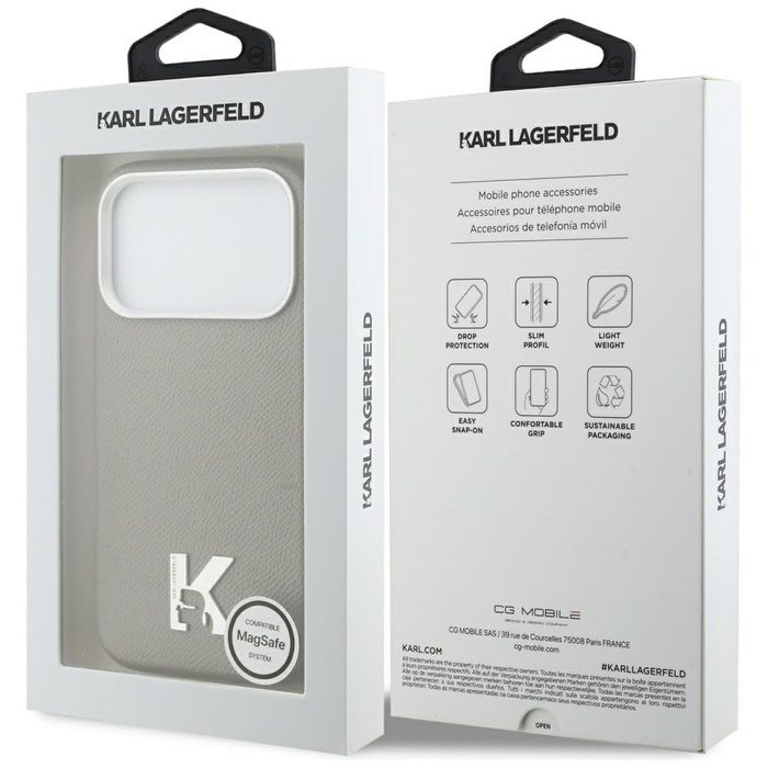 Etui Karl Lagerfeld Karl Head Logo       MagSafe do iPhone 17 Pro Max szary