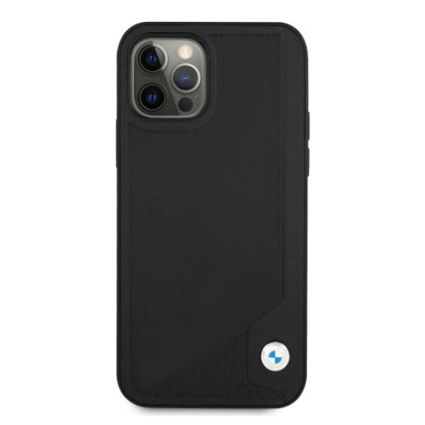 Etui BMW Apple iPhone 12 12 Pro Leather Deboss Czarny Hardcase
