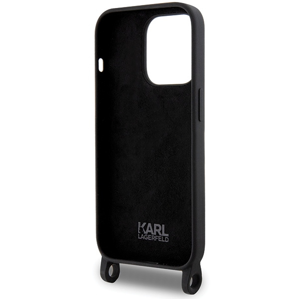 Etui Karl Lagerfeld KLHCP15LSCBSKNK iPhone 15 Pro 6.1" hardcase czarny/black Crossbody Silicone Ikonik Case