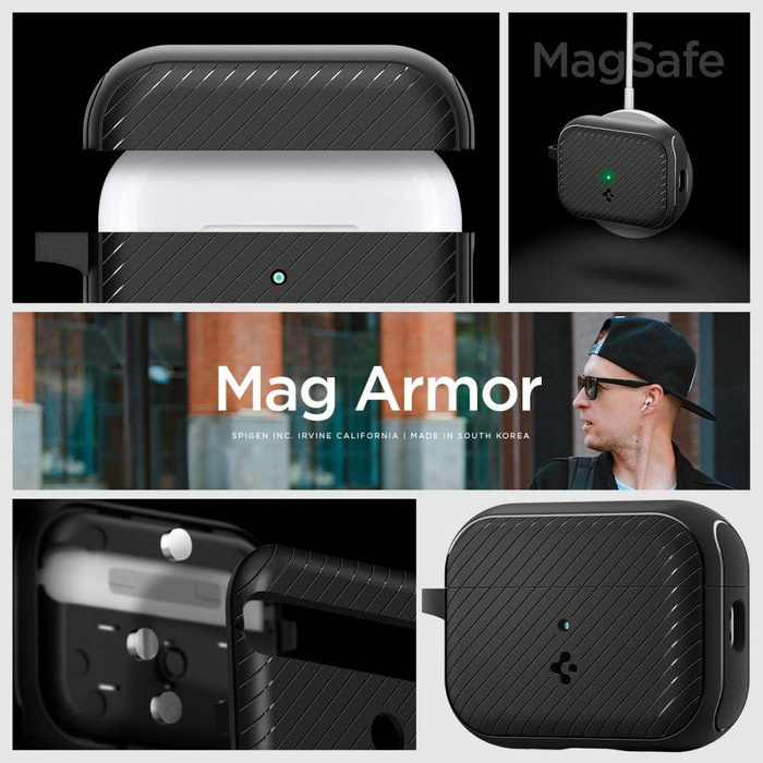 Etui Spigen Mag Armor Magsafe Apple Airpods Pro 1 / 2 Matte Black Case