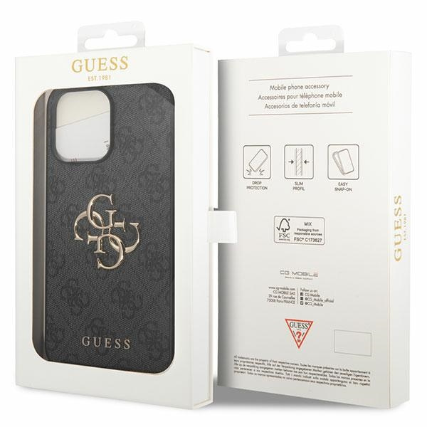 Etui Guess GUHCP15X4GMGGR iPhone 15 Pro Max 6.7" szary/grey hardcase 4G Big Metal Logo Case