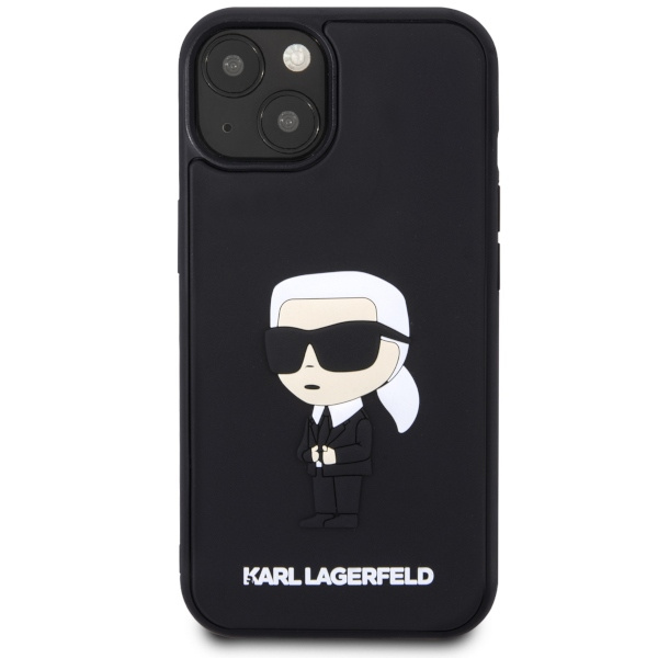 Etui Karl Lagerfeld KLHCP14M3DRKINK iPhone 14 Plus 6.7" czarny/black hardcase Rubber Ikonik 3D Case