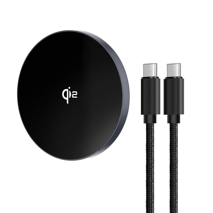 Ładowarka indukcyjna Forcell F-Energy Smart Charge USB C Qi2 15W zgodna z MagSafe z odpinanym kablem 1,5 m srebrna