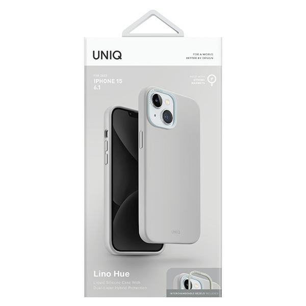 Etui UNIQ etui Lino Hue iPhone 15 6.1" Magclick Charging jasnoszary/chalk grey Case