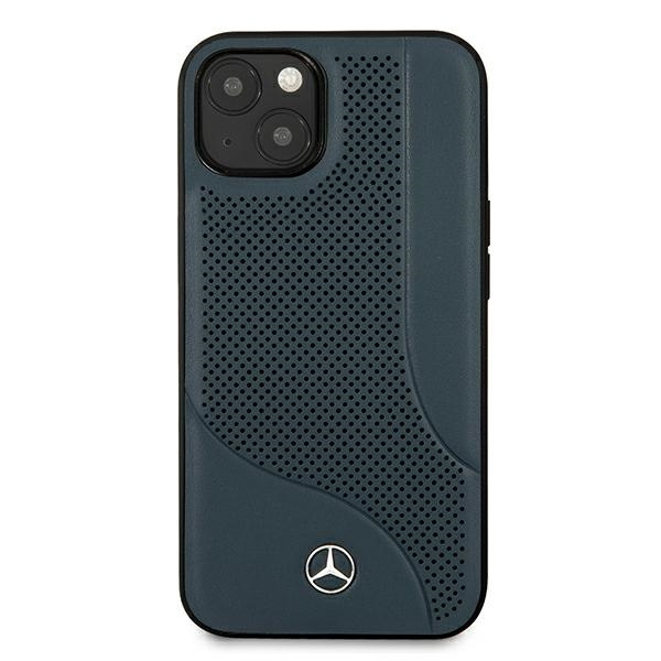 Etui MERCEDES Apple iPhone 13 Mini Leather Perforated Area Granatowy Hardcase
