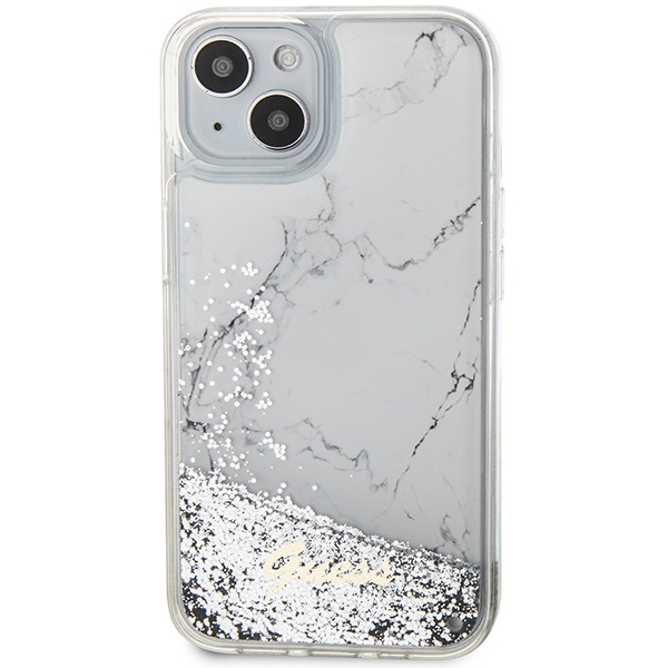 Etui Guess GUHCP14SLCSGSGH iPhone 14 6.1" biały/white hardcase Liquid Glitter Marble Case