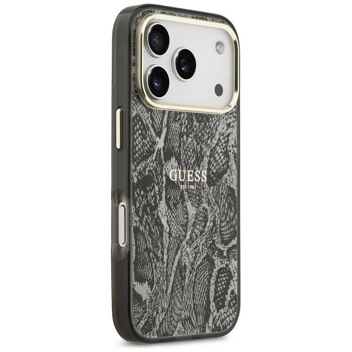 Etui Guess Python Pattern MagSafe do     iPhone 17 Pro czarny