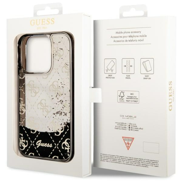 Etui Guess GUHCP14LLC4PSGK iPhone 14 Pro 6.1" czarny/black hardcase Liquid Glitter 4G Transculent Case