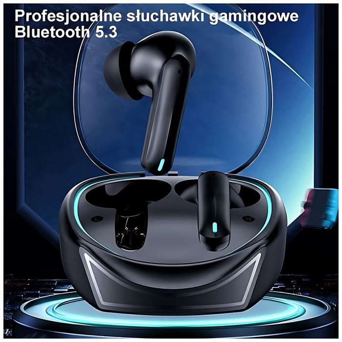 USAMS Słuchawki Bluetooth 5.3 TWS XJ13 series Gaming Earbuds bezprzewodowe czarny/black BHUXJ01 (US-XJ13)