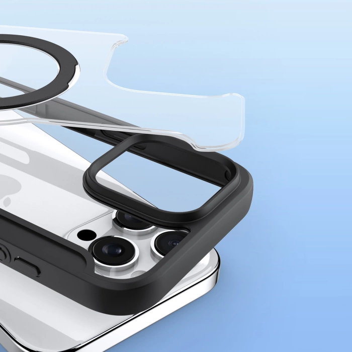 Etui Dux Ducis Skin X Pro na iPhone 16 Pro Max z MagSafe, klapką i podstawką - czarne