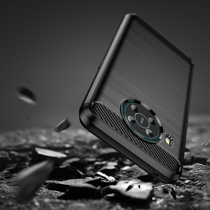 Carbon Case elastyczne etui pokrowiec Nokia X100 czarny