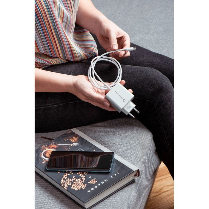 FORCELL F-ENERGY TFK-TC-45WPD ładowarka sieciowa Typ C PD QC4.0 3A 45W biała