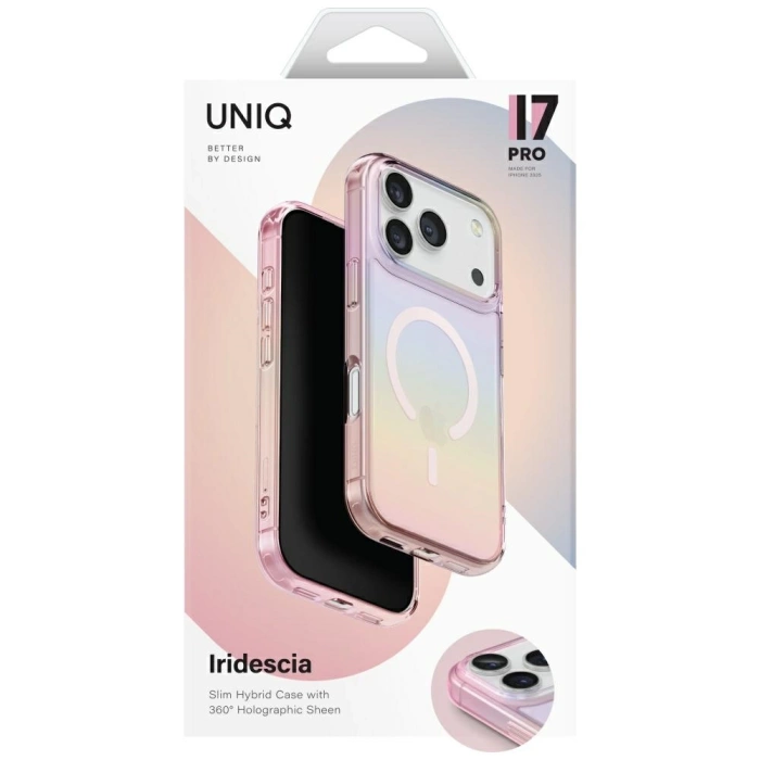 Etui UNIQ Iridescia do iPhone 17 Pro     Magclick Charging pink prism