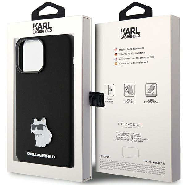 Etui Karl Lagerfeld KLHCP15LSMHCNPK iPhone 15 Pro 6.1" czarny/black Silicone Choupette Metal Pin Case