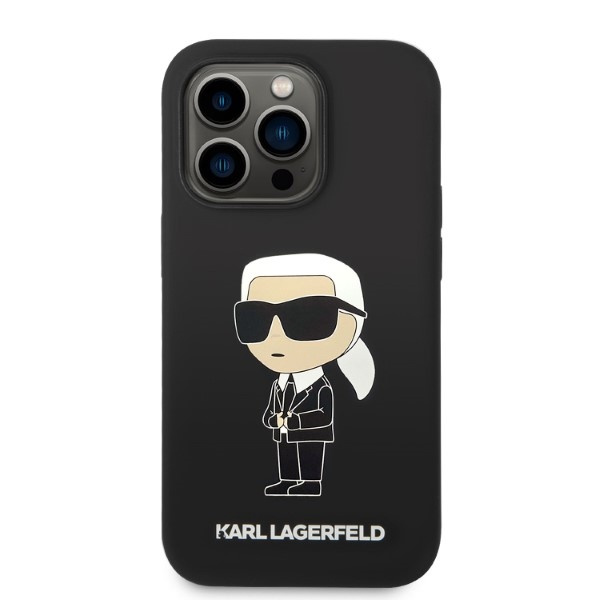 Etui KARL LAGERFELD Apple iPhone 14 Pro Silicone NFT Ikonik Magsafe Czarny Hardcase