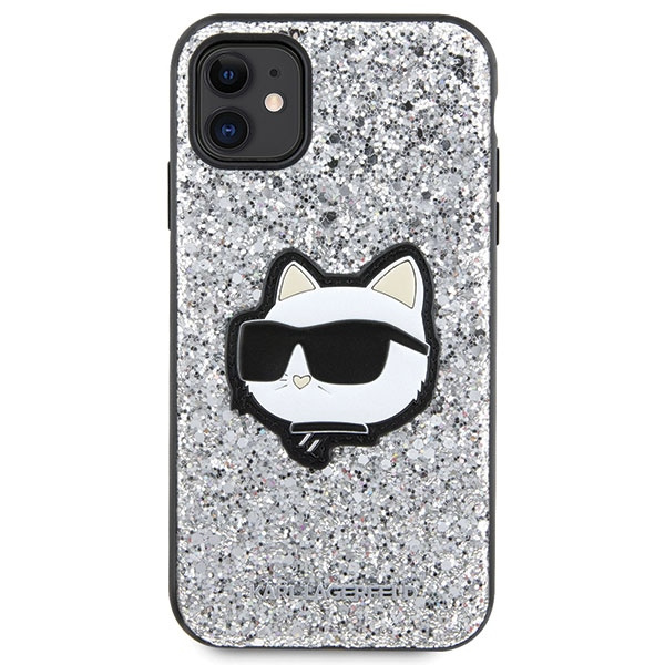 Etui Karl Lagerfeld KLHCN61G2CPS iPhone 11 6.1" srebrny/silver hardcase Glitter Choupette Patch Case