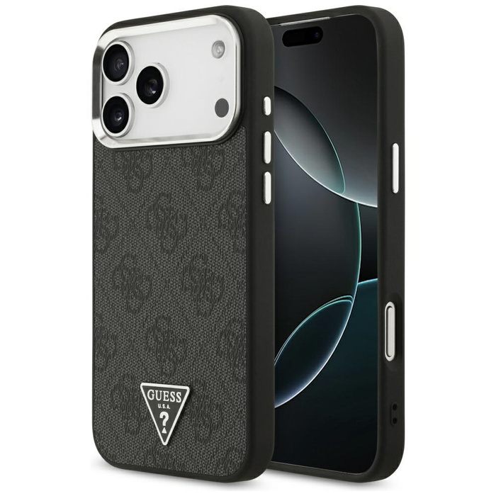 Etui Guess 4G Triangle Logo MagSafe do   iPhone 17 Pro Max czarny srebrny