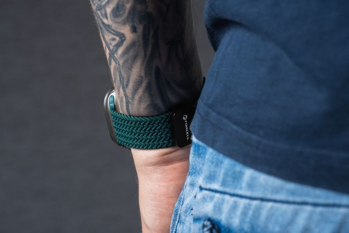 FORCELL F-DESIGN FA02 pasek magnetyczny nylonowy do APPLE Watch 42 / 44 / 45 / 49 mm ciemny zielony