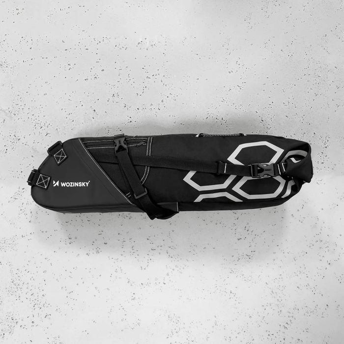 Wozinsky pojemna torba rowerowa pod siodełko torba podsiodłowa duża 12 l czarny (WBB9BK)