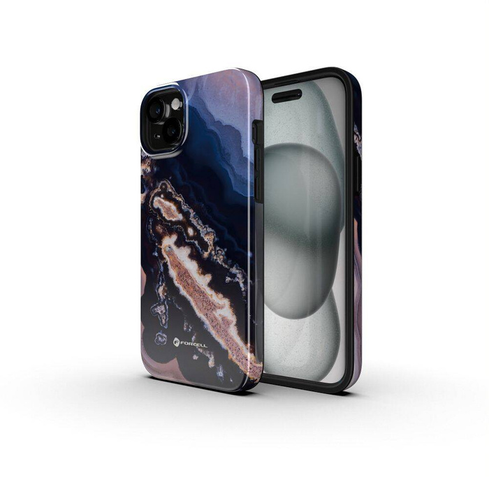 Etui na iPhone 16 Forcell F-Protect Mirage zgodny z MagSafe Military Drop-Test gold island