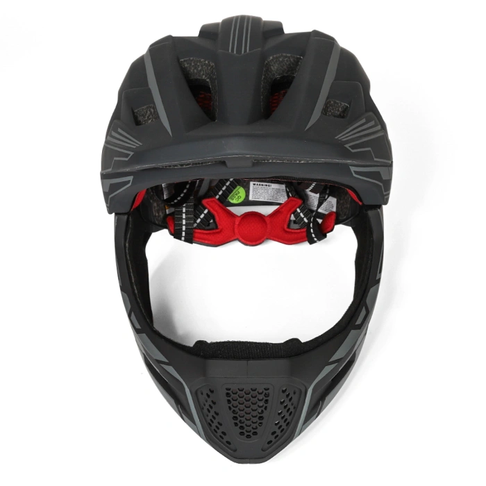 Kask rowerowy fullface dziecięcy Wozinsky z tylną lampką USB S - szary