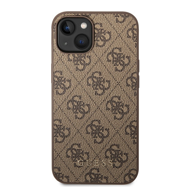 Etui Guess GUHCP15MG4GFBR iPhone 15 Plus 6.7" brązowy/brown hard case 4G Metal Gold Logo Case