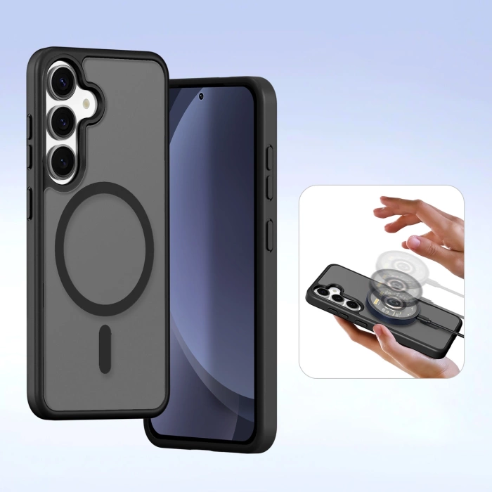 Etui skórzane Dux Ducis Lawa na Samsung Galaxy S25 z odłączanym portfelem magnetycznym - czarne