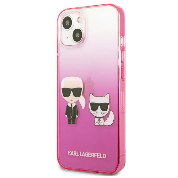 Etui KARL LAGERFELD Apple iPhone 13 Mini Gradient Ikonik Karl & Choupette Różowy Hardcase
