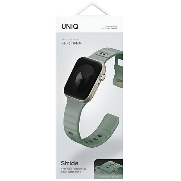 Pasek UNIQ pasek Stride Apple atch Series1/2/3/4/5/6/7/8/9/SE/SE2 38/40/41mm FKM Rubber Strap miętowy/iceplant green