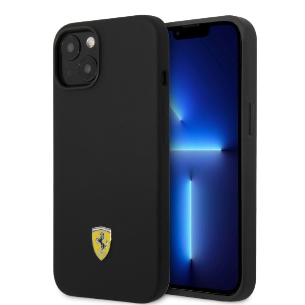 Etui Ferrari FEHMSIP14SBK iPhone 14 6,1" czarny/black hardcase Silicone Metal Logo Magsafe