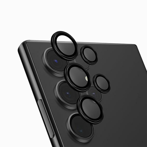 Szkło UNIQ Optix Aluminium Camera Lens Protector na obiektyw aparatu Samsung Galaxy S24 Ultra z aplikatorem - czarne