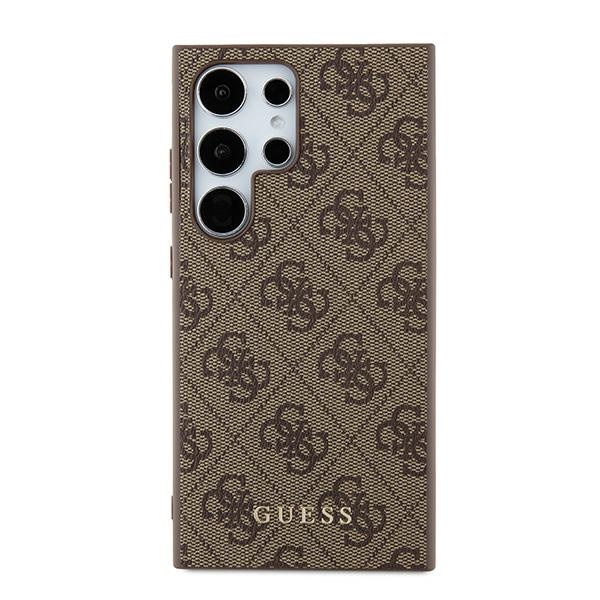 Guess GUHCS24LG4GFBR S24 Ultra S928 brązowy/brown hardcase 4G Metal Gold Logo