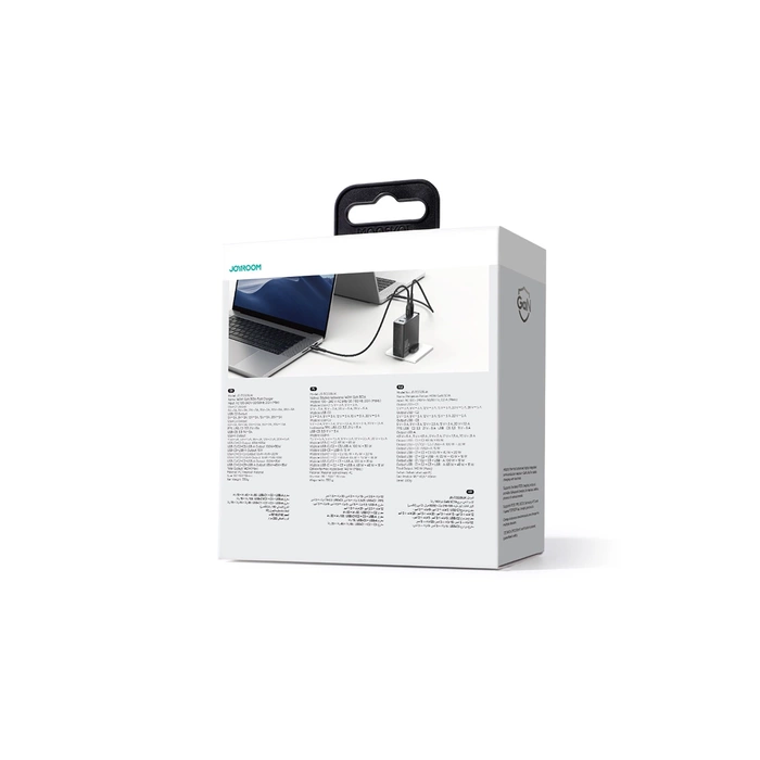 Ładowarka GaN UK Joyroom JR-TCG05UK 140W 3x USB-C USB-A + kabel USB-C / USB-C 240W 1.2m