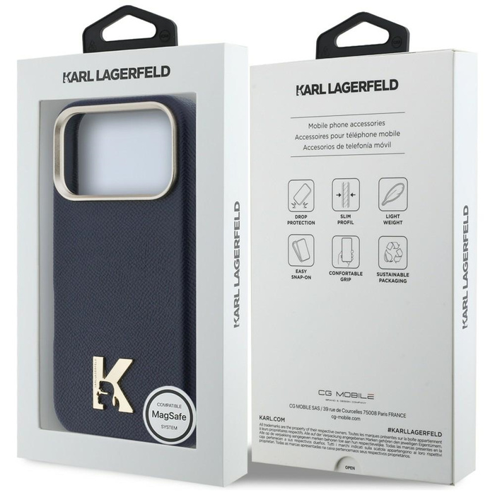 Etui Karl Lagerfeld Karl Head Logo       MagSafe do iPhone 17 Pro niebieski