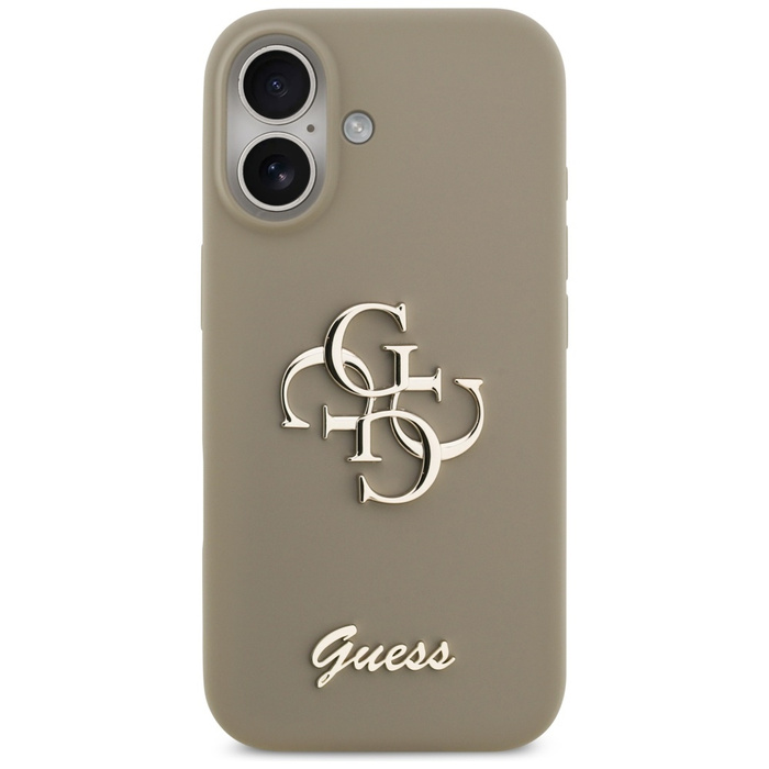 Etui Guess Silicone Big 4G Script do     iPhone 17 brązowy