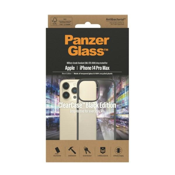 Etui PanzerGlass ClearCase iPhone 14 Pro Max 6,7" Antibacterial czarny/black 0408